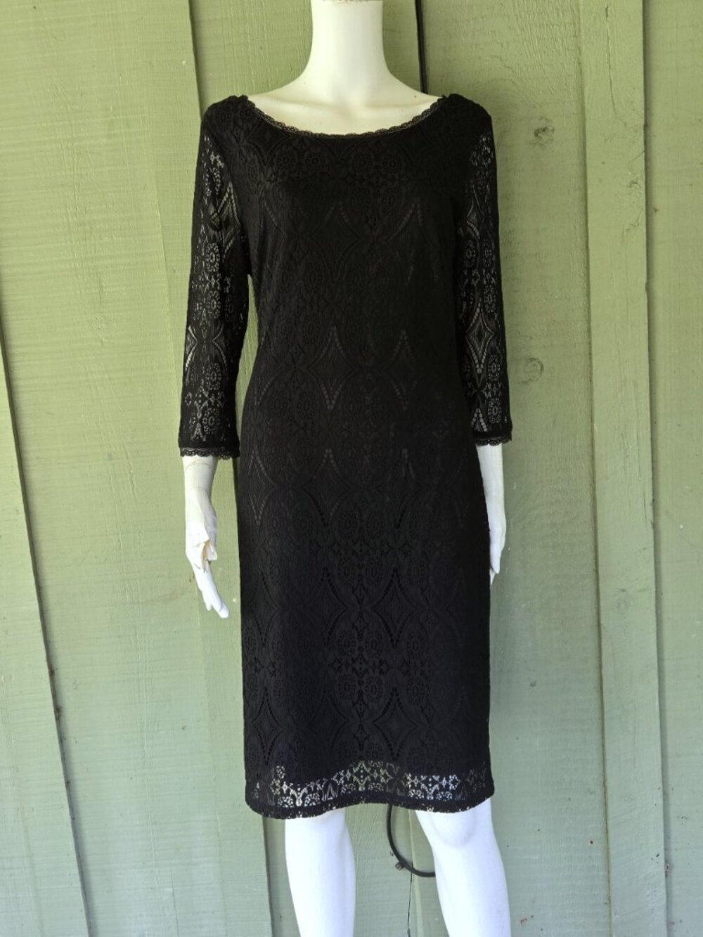 NWT LAUNDRY Black Lace Sheath Dress 10